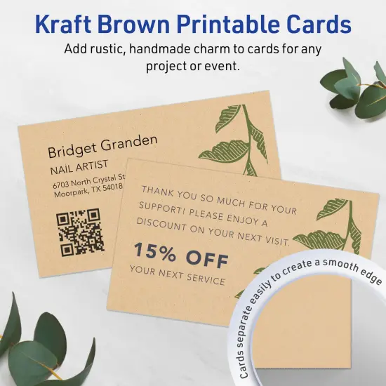 Avery Kraft Brown Index Cards, 3" x 5" Rectangle {2}