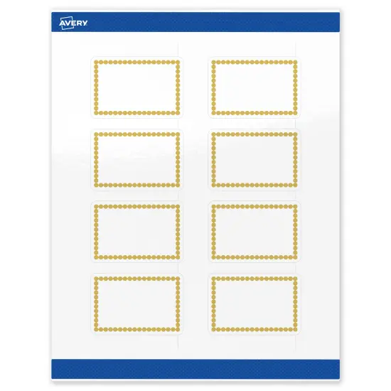 Avery Printable Rectangle Labels, Gold Beads, 2" x 3", Glossy White Rectangle Labels, Permanent, Laser/Inkjet, 80ct, Great for Product Labels {1}