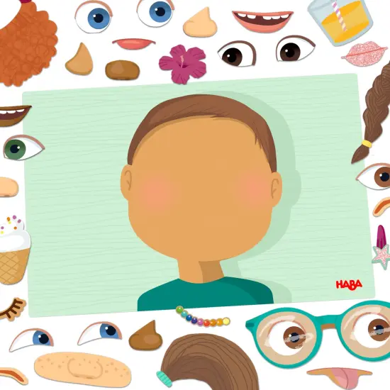 HABA Magnetic Puzzle Funny Faces Mix & Match Game for Toddlers, Travel-Friendly Busy Board and Road Trip Toy for Kids, Toddler Activities for Ages 3+ Multicolor {3}