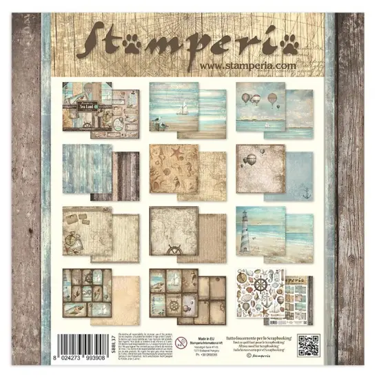 Stamperia Double-Sided Paper Pad 12"X12" 10/Pkg-Sea Land, 10 Designs/1 Each {3}