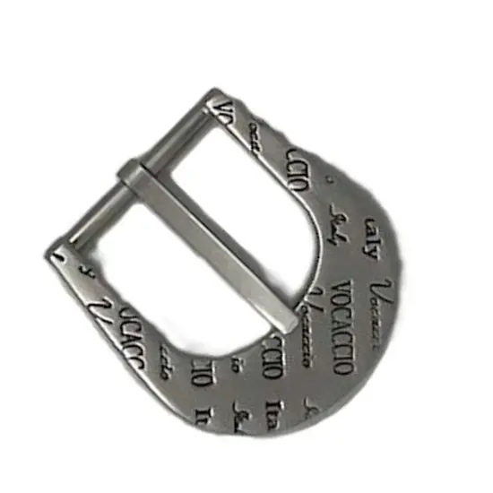 Engraved Pearl Silver Prong Belt Buckle 1.25 Inche Black Ink Detail {4}