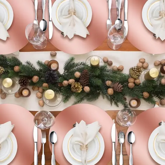 50 Pcs Round Rose Gold Placemats,13.3" Mirror Foil Decorative Place Mats Mirrored Disposable Paper Placemats {4}