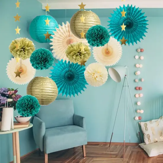 Teal and Gold Party Decorations Teal {4}