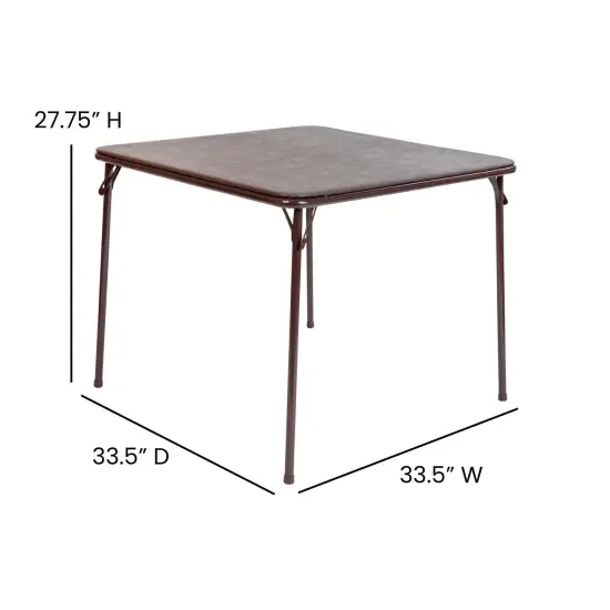Emma and Oliver Foldable Card Table with Vinyl Table Top - Game Table - Portable Table {6}