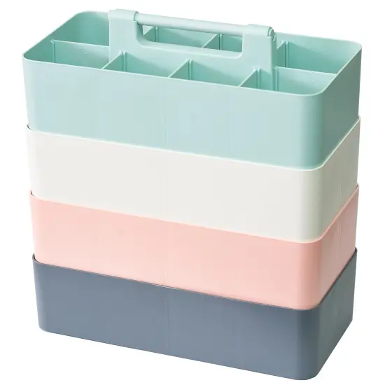 Enjoy Organizer - 4 Pack Portable Plastic Caddy with Handle | Desk, Makeup, Dorm Caddy, Made In USA {1}