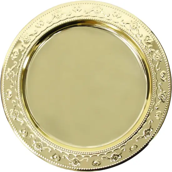 Stainless Steel Charger Plates, 6Pcs Gold Dinner Plate Chargers Round Server Ware {1}
