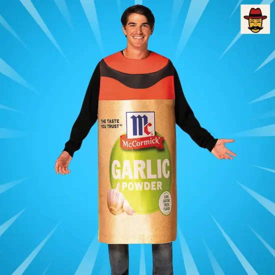 Adults McCormick Garlic Powder Spice Costume Funny Seasoning Outfit {1}