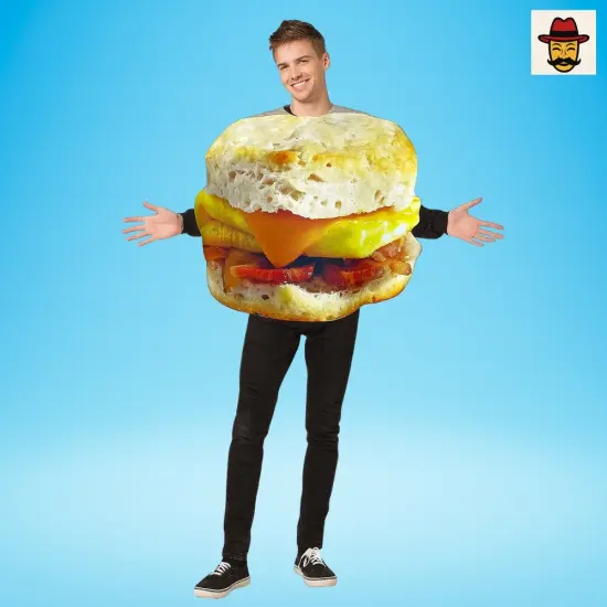 Get Real Breakfast Sandwich Adult Costume Funny Food Tunic Outfit {3}