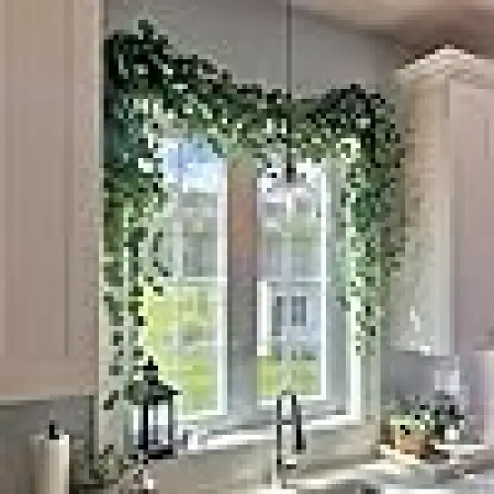 Greenery Leaf Garland Table Runner Wreath Vines for Wedding Party Table Fireplace {4}