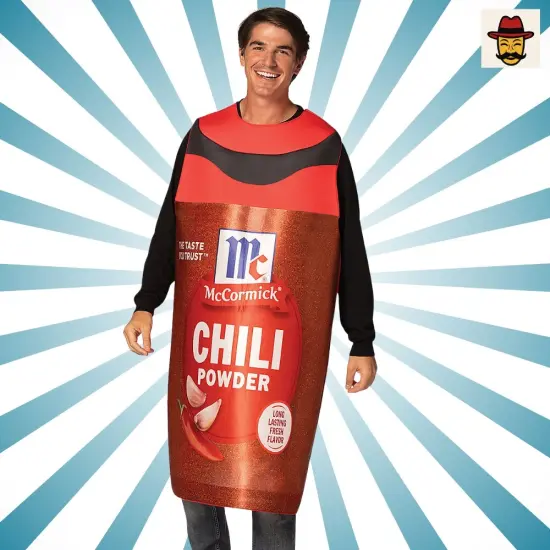 Adults McCormick Chili Powder Spice Costume Funny Food Bottle Look {3}