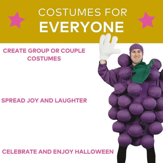 Unisex Purple Grapes Costume Bodysuit Balloon Pockets {4}