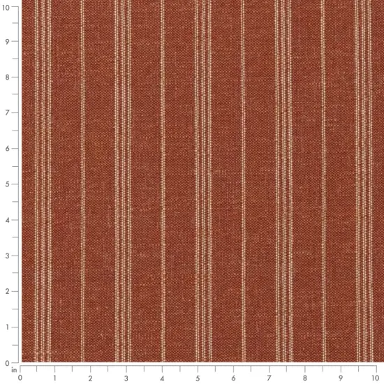 Upholstery Fabric - Orange & Rust Stripe Upholstery Fabric 54 Inches" {3}