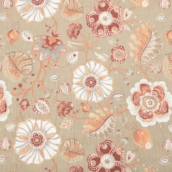 Upholstery Fabric - Coral & Peach,Red & Burgundy Floral Upholstery Fabric 54 Inches" {1}