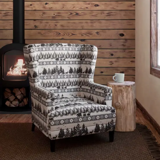 Forest Sky - Blue Novelty Upholstery Fabric 54 Inches" {2}