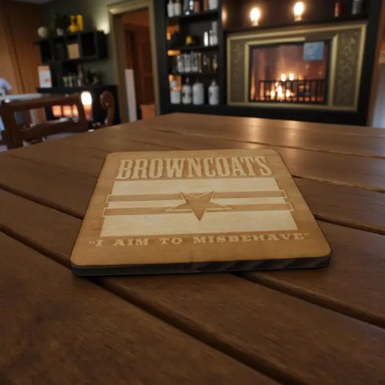 The Grillfather Coaster Set of two 4x4in Raw Wood {6}