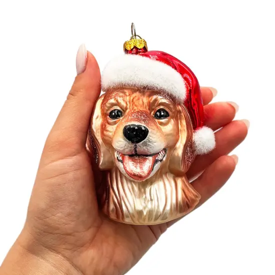 Golden Retriever Glass Christmas Ornament, Labrador Tree Decoration {4}