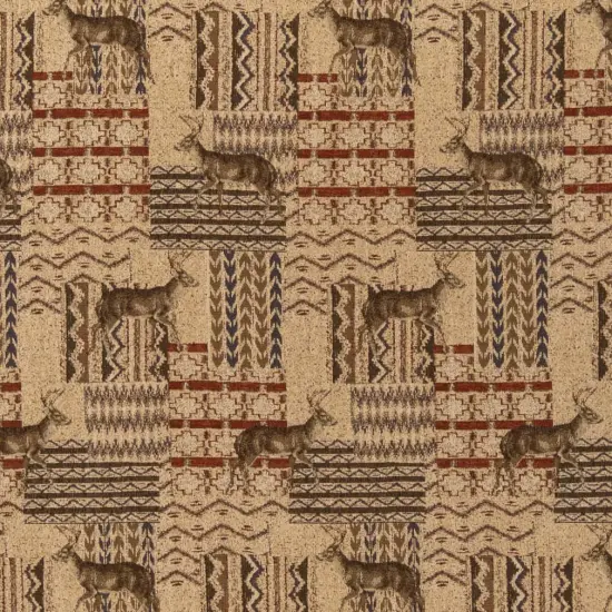 Whitetail - Beige & Taupe Novelty Upholstery Fabric 54 Inches" {1}