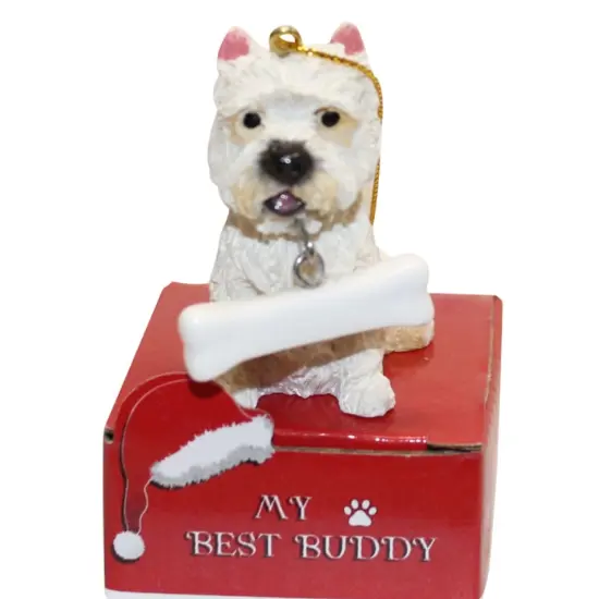 Westie with Bone Ornament {1}