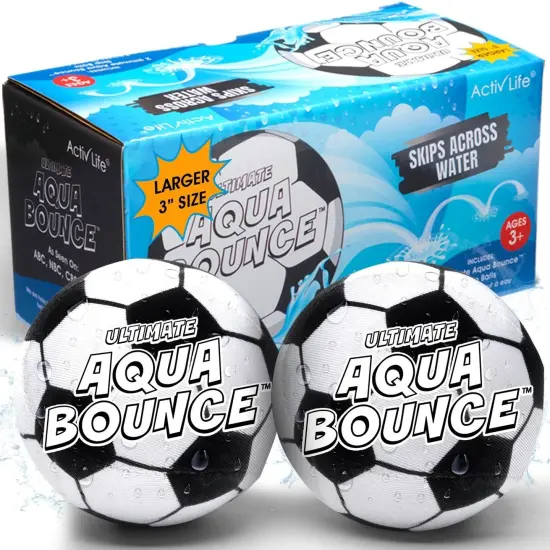 Ultimate Larger 3” Size Skip Balls (Soccer) Beach Pool Toys for Kids Ages 3-14 Years Old Boys Girls Summer Gifts for Teens Family Fun Water Games Adult Men Women Best Birthday Present {1}