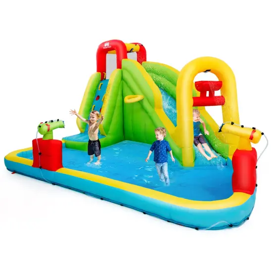 Costway Inflatable Water Slide Kids Splash Pool Bounce House without Blower {2}