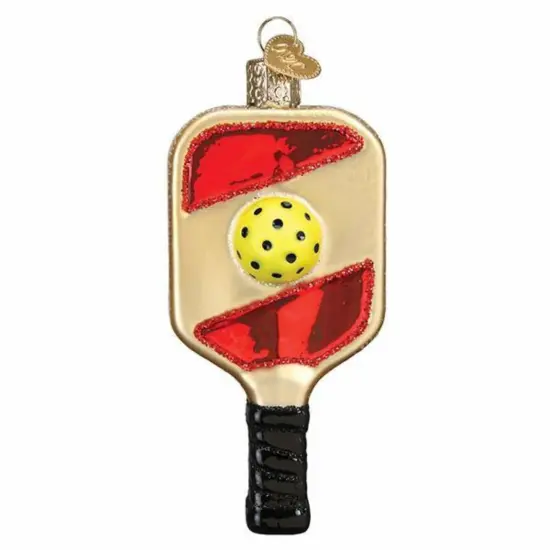Old World Christmas 3.75 In Pickleball Paddle Christmas Tree Ornament , Backyard Game Gold {1}