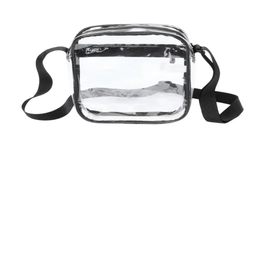 Port Authority&reg; Clear Crossbody Bag Clear/ Black {2}