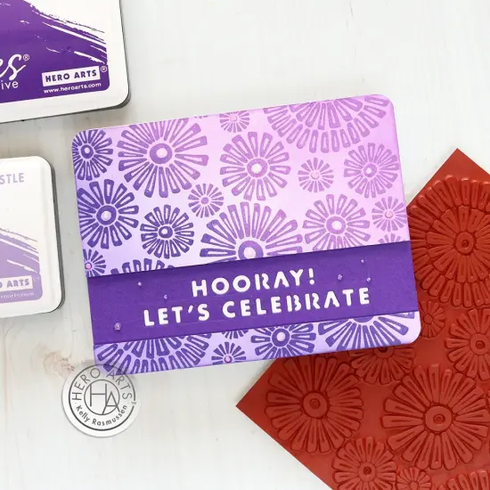 Hero Arts Cling Stamp 6"X6"-Sunburst Flowers Bold Prints {3}