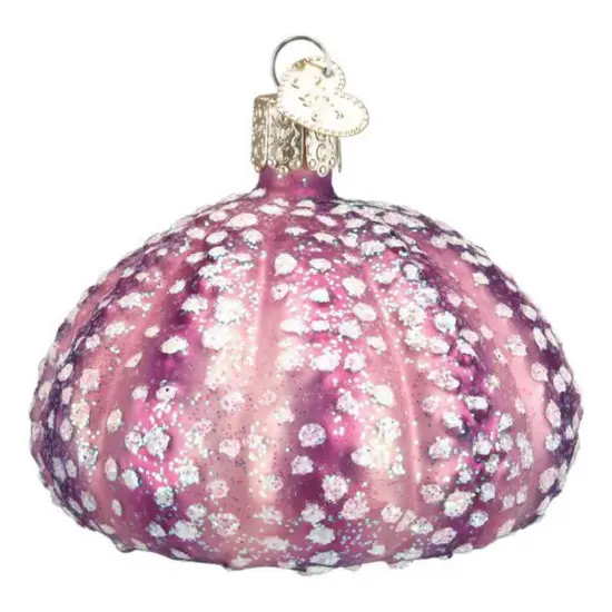 Old World Christmas 2.25 In Purple Sea Urchin Tree Ornament , Ornament Ocean Beach Shell {1}
