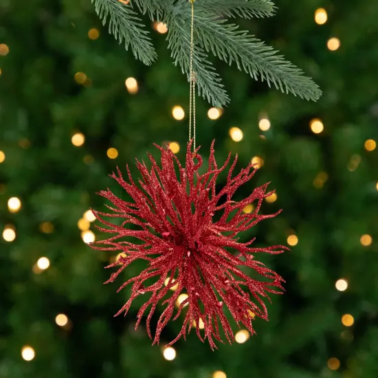 Northlight Starburst Hanging Christmas Ornament - 4.5" - Red {1}