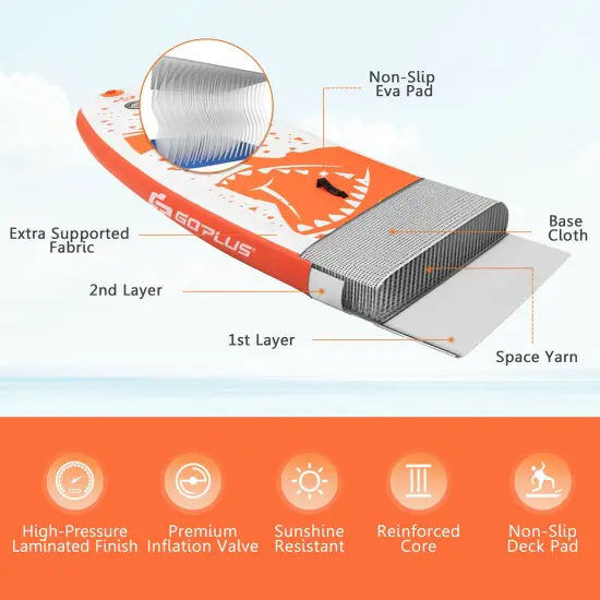 Goplus 10'5''/11' Inflatable Stand Up Paddle Board with Backpack Aluminum Paddle Pump {6}