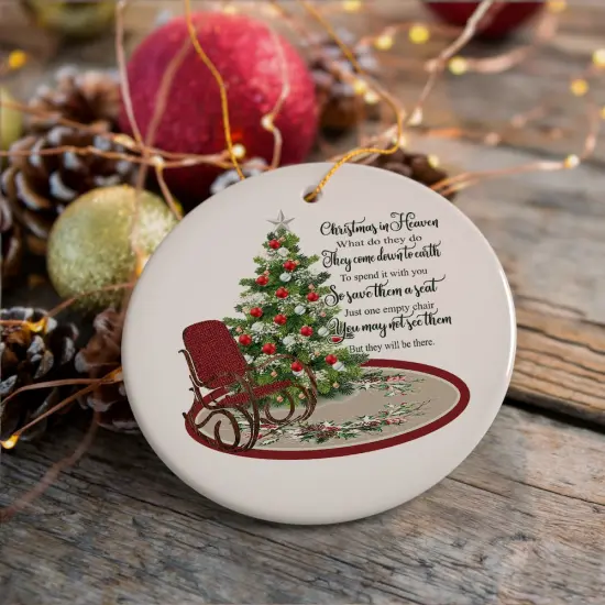 Christmas in Heaven Sentimental Memorial Quote Ceramic Ornament Bundle {3}