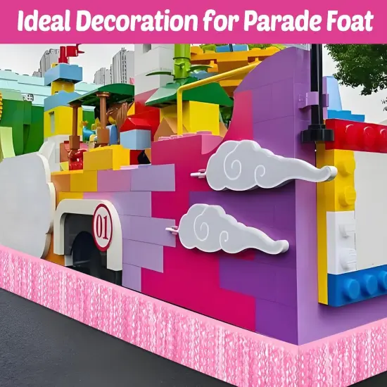 6 Pack 10 Feet Macaron Pink Wave Foil Fringe Garland Metallic Tinsel Streamers Banner Wall Hanging Curtain Backdrop for Parade Floats, Mother's Day, Easter, Wedding, Birthday Party Decoration {4}