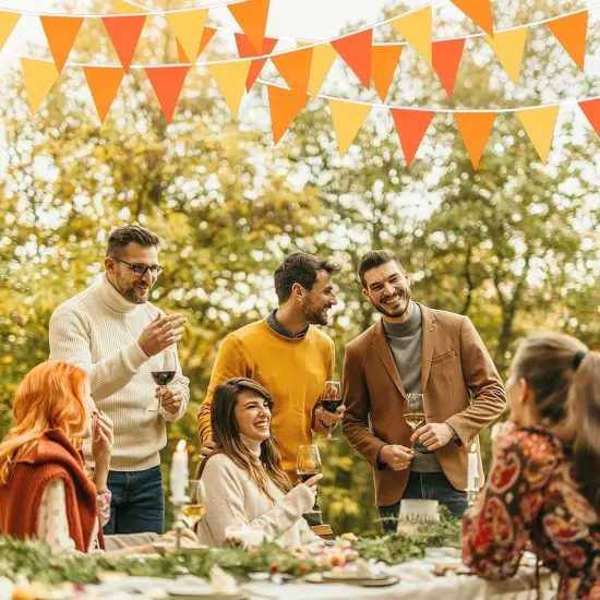 30Pcs Fall Pennant Banners - Yellow, Tangerine, and Orange (28Ft) {4}