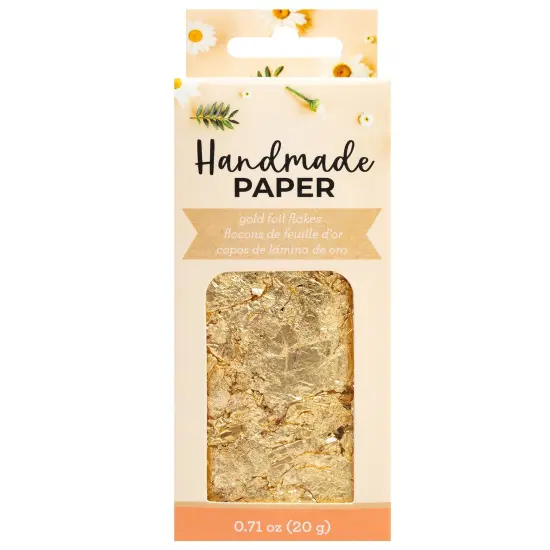 American Crafts Handmade Paper Mix-Ins-Gold Foil Flakes {1}