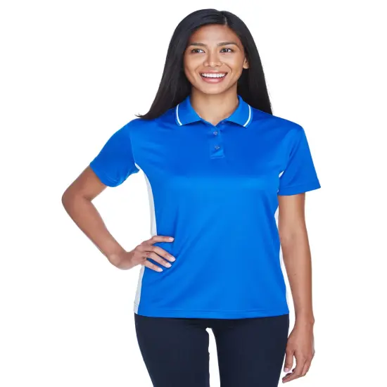 UltraClub&reg; Ladie's Cool & Dry Sport Two-Tone Polo ROYAL/ WHITE {1}