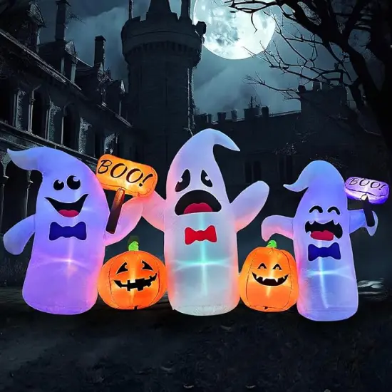 Halloween Inflatable Ghosts and Pumpkins {6}
