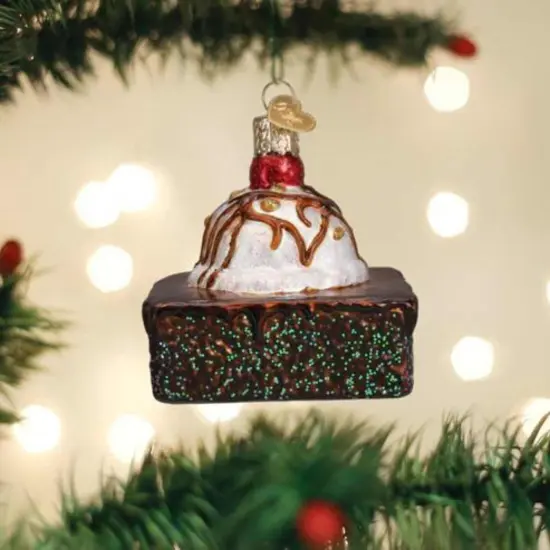 Old World Christmas 3.0 Inch Brownie A La Mode Tree Ornament , Chocolate Treat Ornament {3}