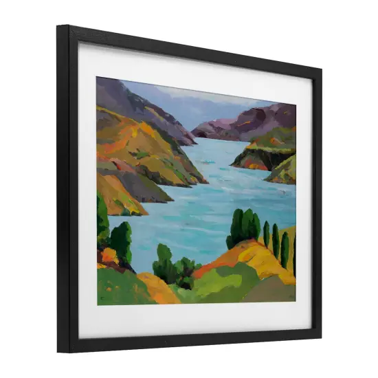 Stupell Industries Akaroa Sound Landscape Framed Print Under Glass, design by Jenny Wantuch {3}