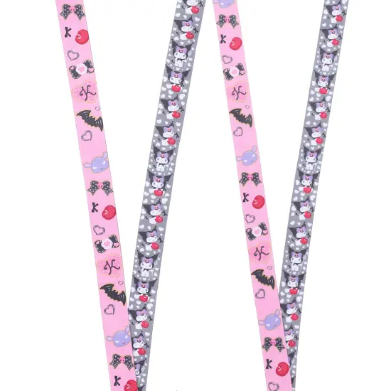 Kuromi Cherries & Cookies 22-Inch Lanyard With Kuromi Charm and Clear ID Sleeve {2}