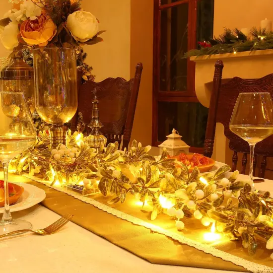 Christmas Garland with Lights Battery Operated {3}