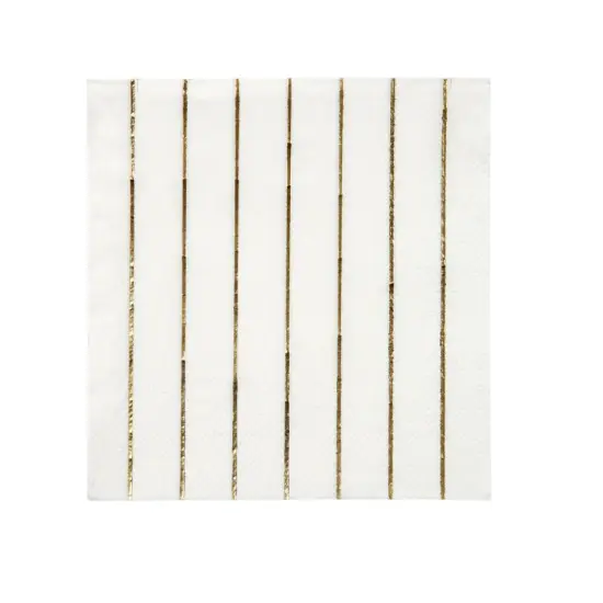 Gold Stripe Simply Solids Beverage Napkin - Elegant Metallic Design {1}