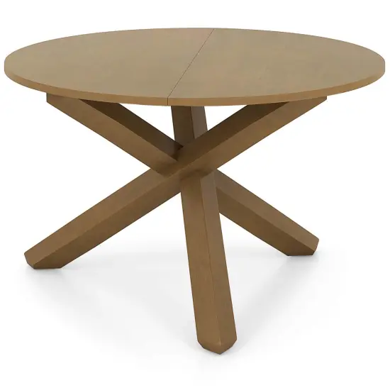 Costway 47" Round Dining Table with Solid Acacia Wood Legs for 4-6 Person for Kitchen {1}