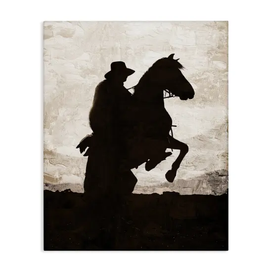 Stupell Industries Rearing Horse & Cowboy Canvas Wall Art Design by Kim Allen {1}