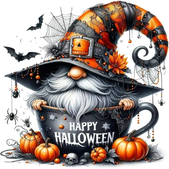 Halloween Gnome Diamond Painting Kit for Adults,14x14inch {1}