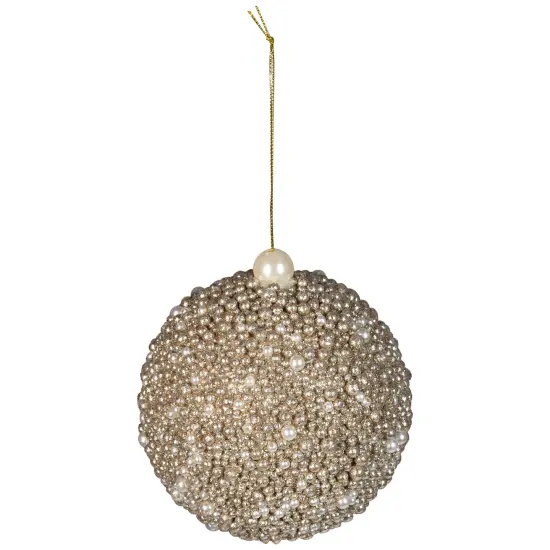 Northlight Glittered Beads Christmas Ball Ornament - 4" - Gold {3}