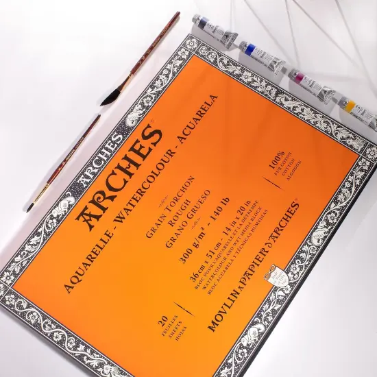 Arches Aquarelle Rough Watercolor Block 14"X20"- 140lb, 20 Sheets {3}