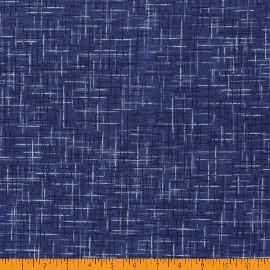 Mook Fabrics Linen Look Flannel Fabric [108 in. Wide] - By The Yard True Navy {3}