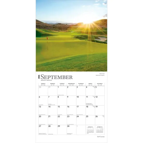 Golf Courses | 2026 12 x 24 Inch (Hanging) Monthly Square Wall Calendar | Plastic-Free {4}