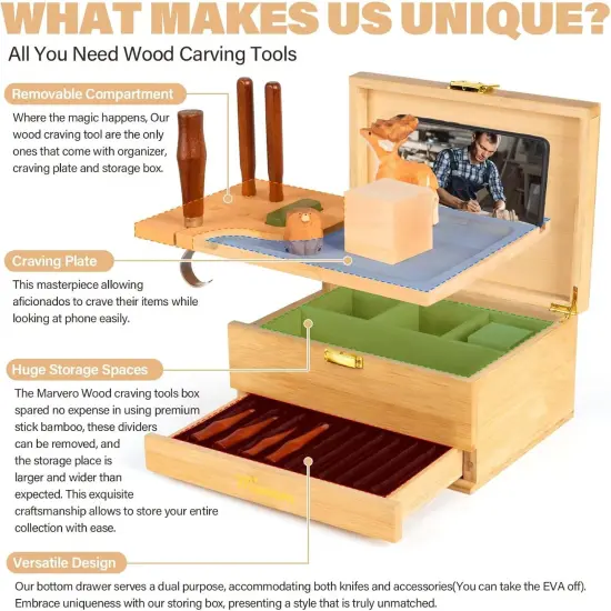 17-in-1 Wood Carving Kit (Brown) {5}