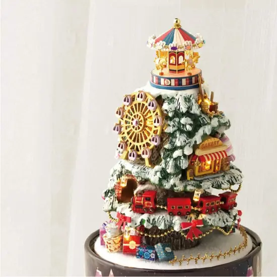 Miniature Wizardi Roombox Kit - Christmas Rotating Dollhouse Kit {2}